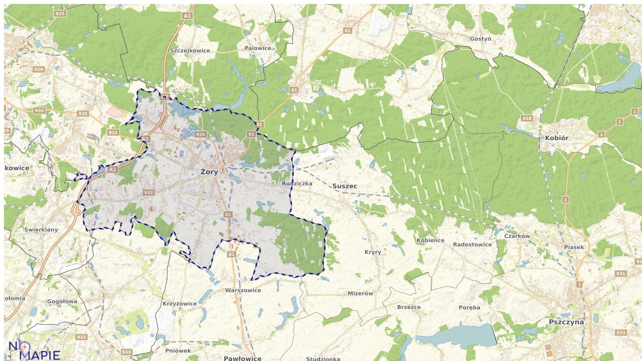 Mapa uzbrojenia terenu Żor